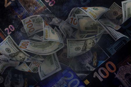 کاغذ دیواری سه بعدی طرح دلار
