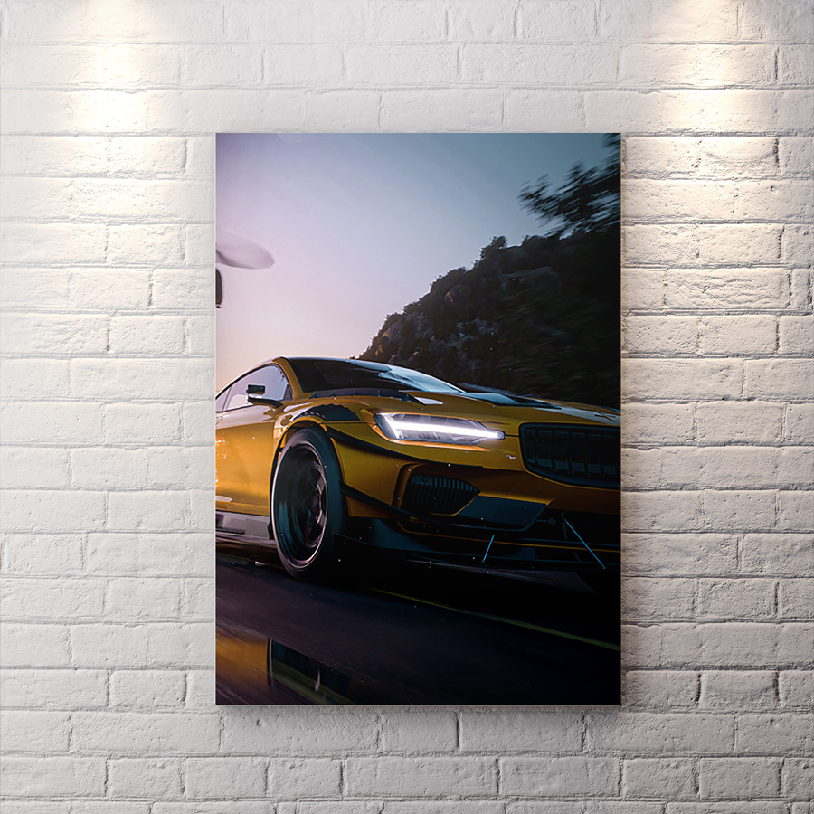 تابلو گیمینگ بازی need for speed طرح ماشین پولستار زرد