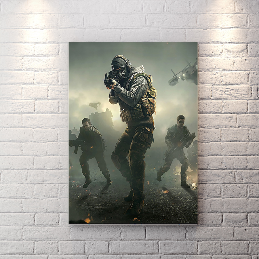 تابلو شاسی گیمینگ بازی call of duty با زمینه مه آلود