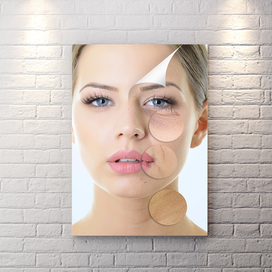 تابلو تخته شاسی طرح چهره برای اتاق فیشیال