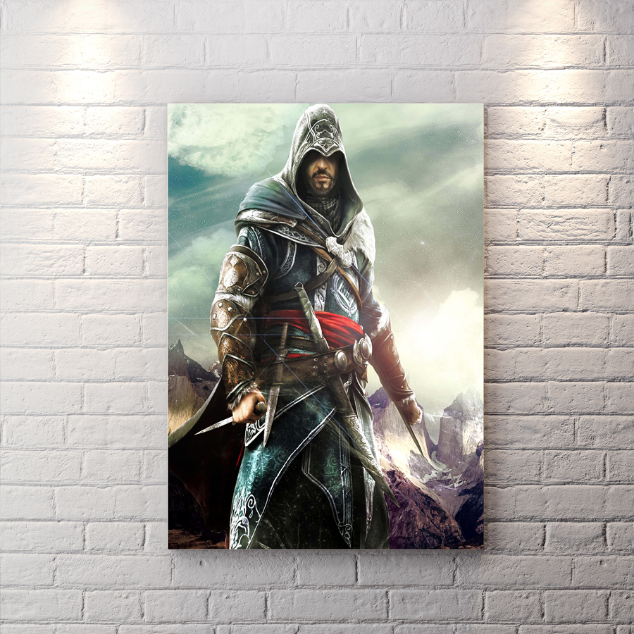 تابلو اتاق گیمینگ بازی assassin's creed با زمینه غروب آفتاب