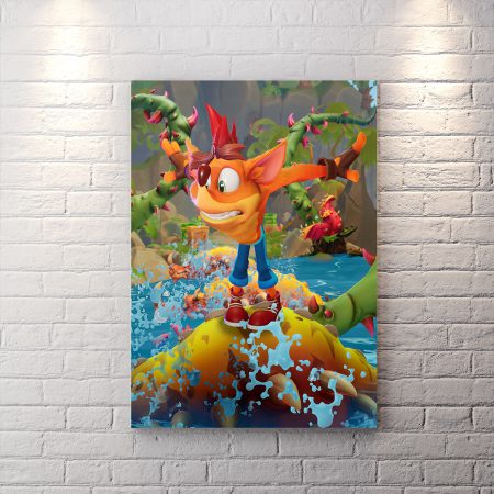 تابلو شاسی اتاق گیمینگ طرح Crash Bandicoot و هیولا های بازی