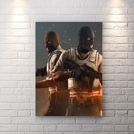 تابلو شاسی گیمینگ طرح شخصیت های بازی counter strike با زمینه تیره