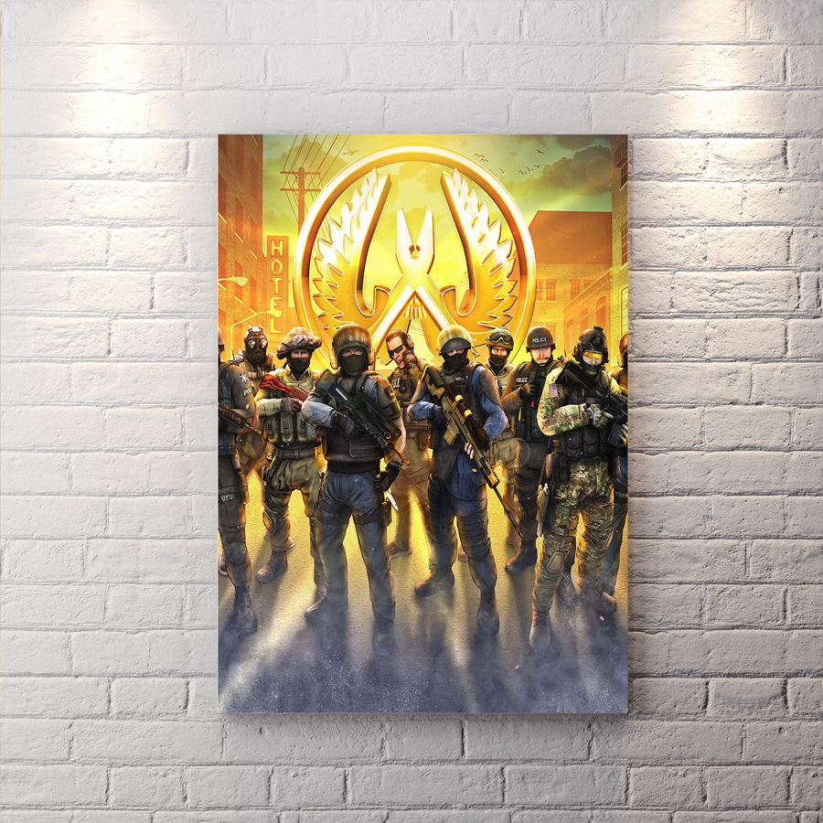 تابلو گیم بازی Counter-Strike: Global Offensive با زمینه زرد روشن