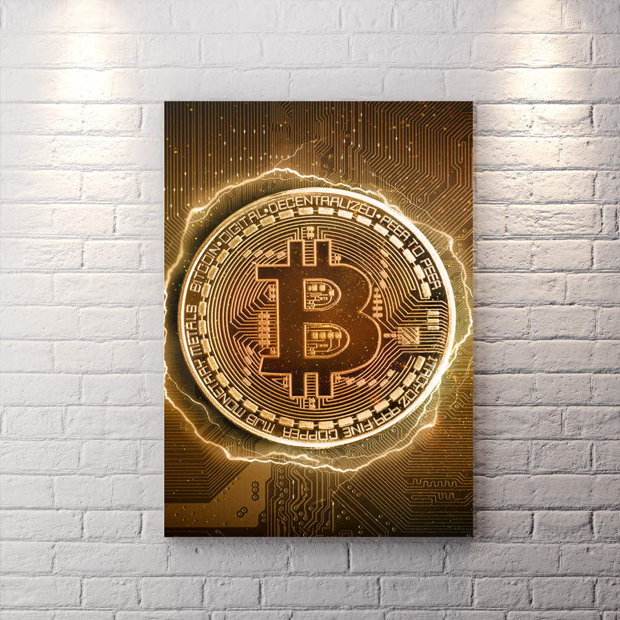 تابلو دکوراتیو طرح بیتکوین