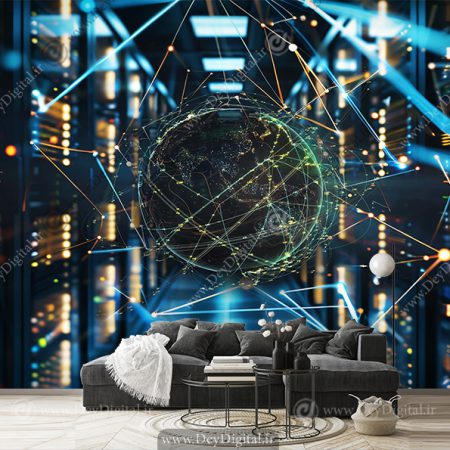 کاغذ دیواری سه بعدی برای آموزشگاه کامپیوتر و امنیت شبکه