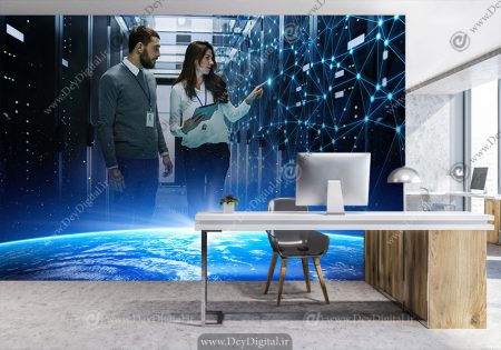 کاغذ دیواری سه بعدی کامپیوتر و امنیت شبکه