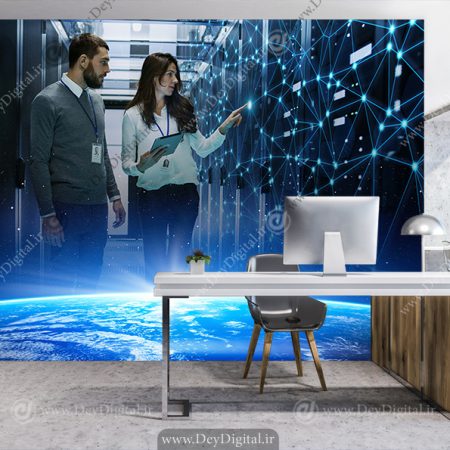 کاغذ دیواری سه بعدی کامپیوتر و امنیت شبکه
