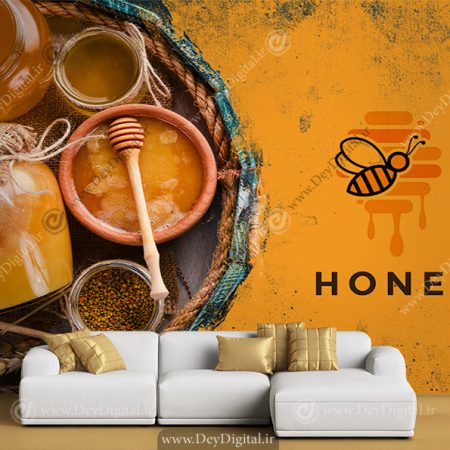 کاغذ دیواری سه بعدی مغازه عسل فروشی