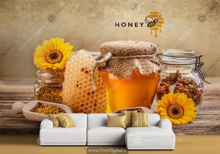 کاغذ دیواری سه بعدی عسل فروشی