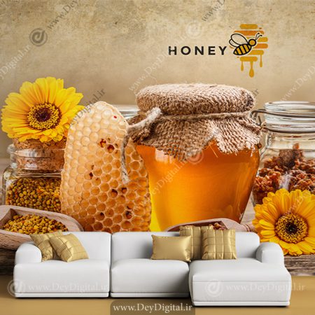 کاغذ دیواری سه بعدی عسل فروشی