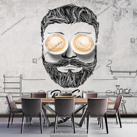 کاغذ دیواری سه بعدی برای کافه