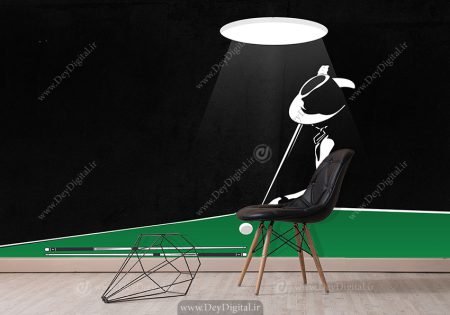 کاغذ دیواری سه بعدی ساده برای باشگاه بیلیارد طرح وکتوری