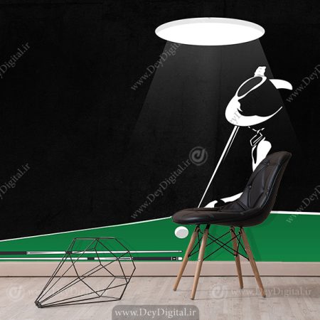 کاغذ دیواری سه بعدی ساده برای باشگاه بیلیارد طرح وکتوری