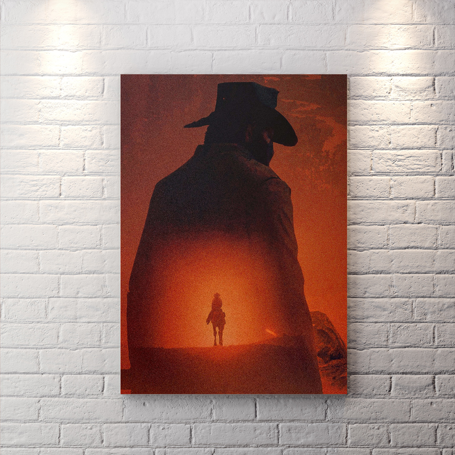 تابلو شاسی گیمینگ بازی red dead با تم قرمز