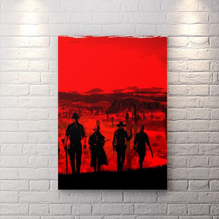 تابلو برای اتاق گیمینگ red dead طرح کاراکتر های اصلی