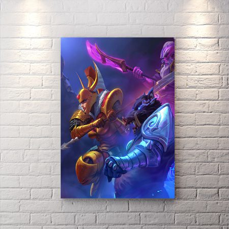 تابلو گیمینگ طرح فن آرت بازی dota 2 با تم آبی و بنفش