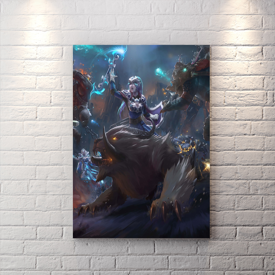 تابلو برای اتاق گیمینگ طرح فن آرت خفن بازی dota 2 با تم تیره