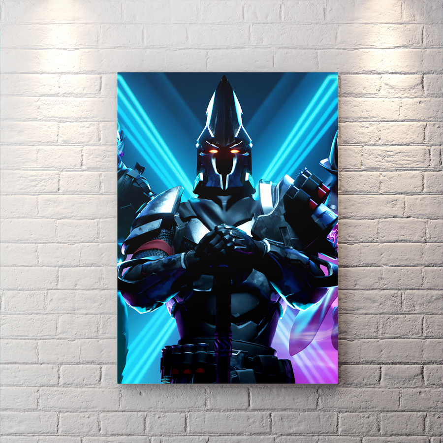 تابلو گیمینگ طرح شخصیت بازی Fortnite با تم آبی و مشکی