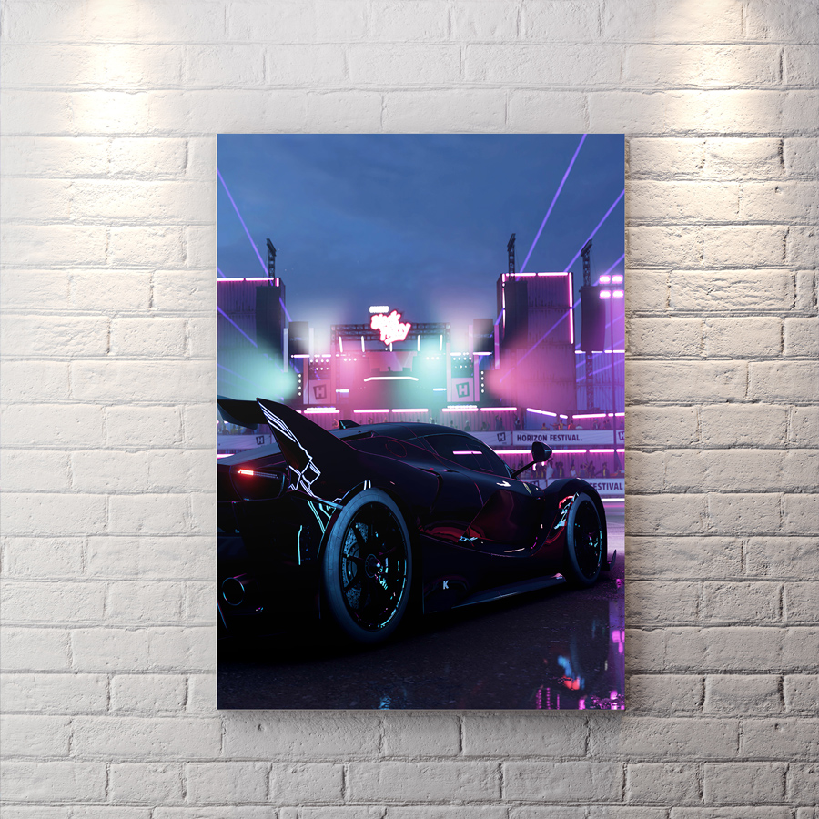 تابلو شاسی گیمینگ طرح بازی Forza Horizon 5 با زمینه شب