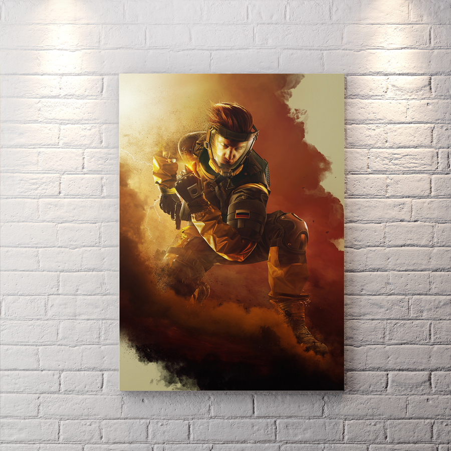 تابلو برای اتاق گیمینگ بازی Rainbow Six شخصیت تام کلنسی