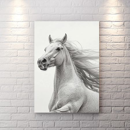 تابلو دکوراتیو مدرن طرح اسب سفید