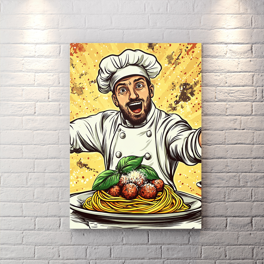 تابلو دکوراتیو طرح سر آشپز