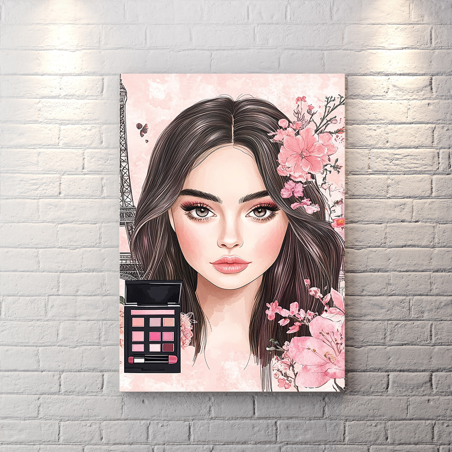 تخته شاسی طرح میکاپ برای ارایشگاه زنانه