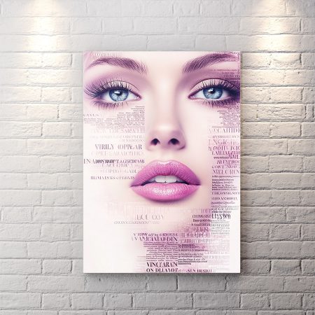 تابلو شاسی طرح چهره زن زیبا برای ارایشگاه زنانه
