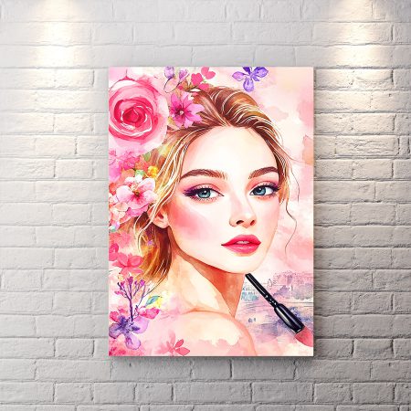 تابلو شاسی دکوراتیو طرح چهره فانتزی برای آرایشگاه