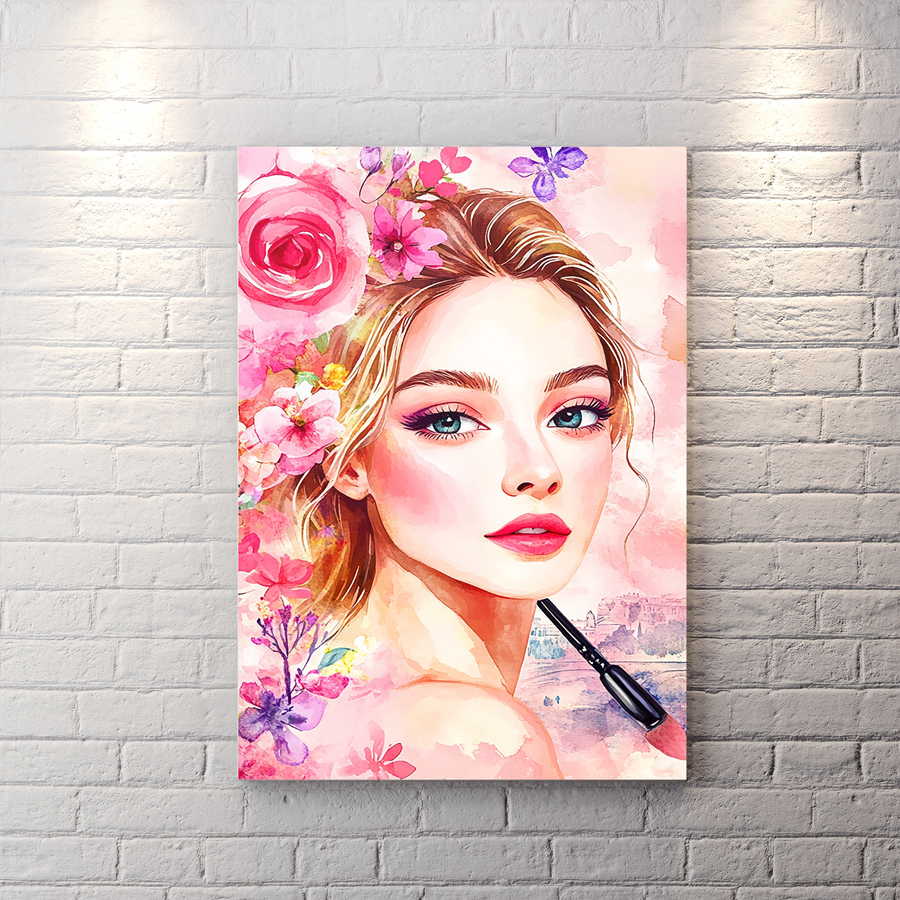 تابلو شاسی دکوراتیو طرح چهره فانتزی برای آرایشگاه