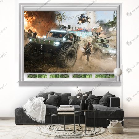 پرده شید بازی تفنگی خفن برای اتاق گیمینگ