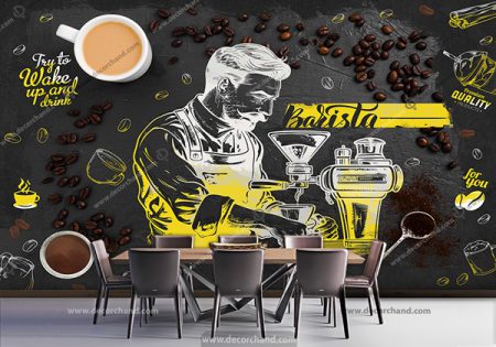 کاغذ دیواری سه بعدی برای کافی شاپ