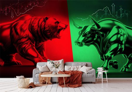 کاغذ دیواری سه بعدی طرح بازار مالی