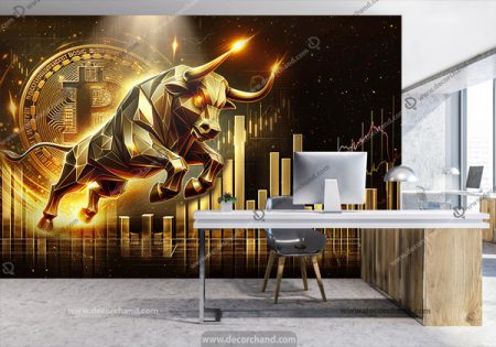 پوستر دیواری سه بعدی طرح ارز دیجیتال
