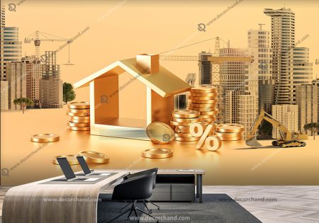 کاغذ دیواری سه بعدی دفتر فروش ملک