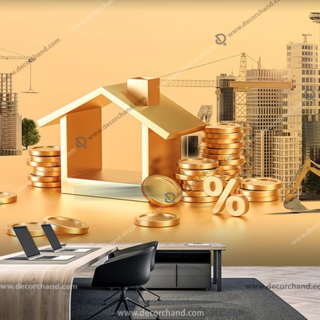 کاغذ دیواری سه بعدی دفتر فروش ملک