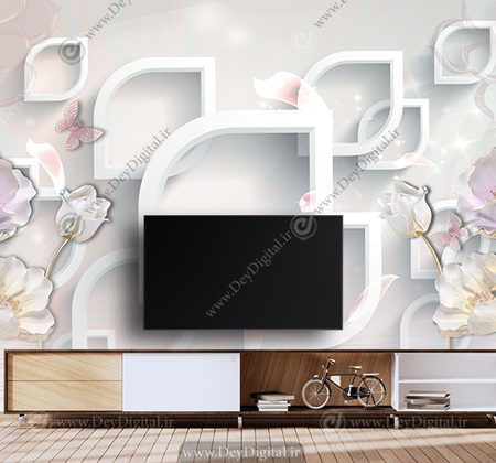 پوستر دیواری سه بعدی پشت تی وی