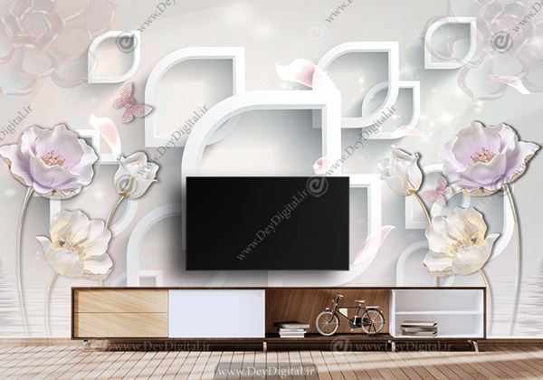 پوستر دیواری سه بعدی پشت تی وی