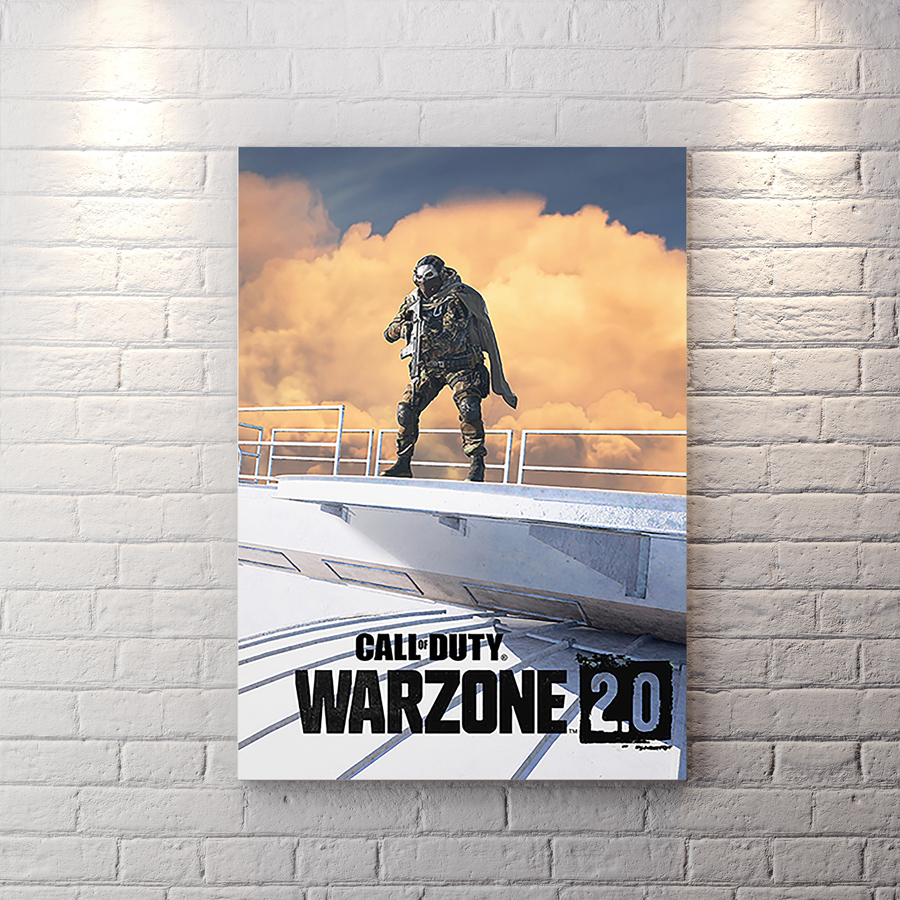 تابلو اتاق گیمینگ طرح Call of Duty Warzone 2.0 با زمینه ابر و آسمان