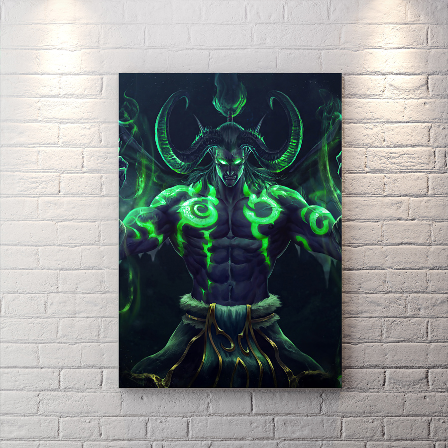تابلو اتاق گیمینگ طرح شخصیت Illidan Stormrage از وارکرفت