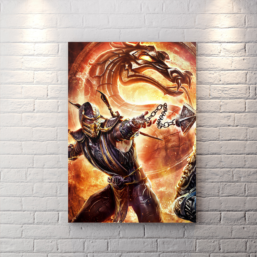 تابلو گیمینگ طرح Scorpion با زمینه اژدها