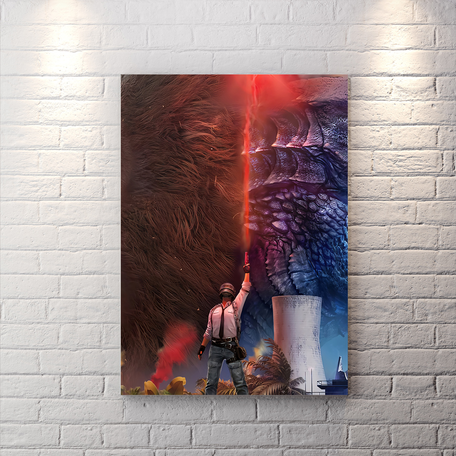 تابلو شاسی گیمینگ طرح Godzilla vs Kong از بازی پابجی