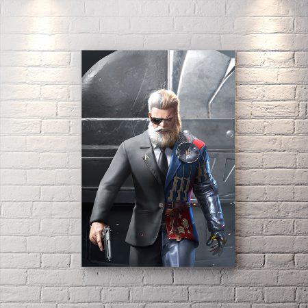 تابلو گیمینگ طرح Modern Lord PUBG Mobile با زمینه طوسی