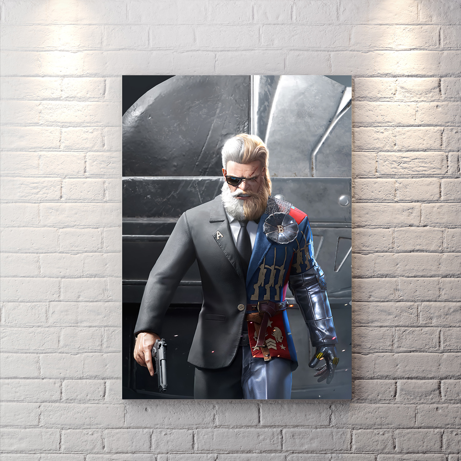 تابلو گیمینگ طرح Modern Lord PUBG Mobile با زمینه طوسی