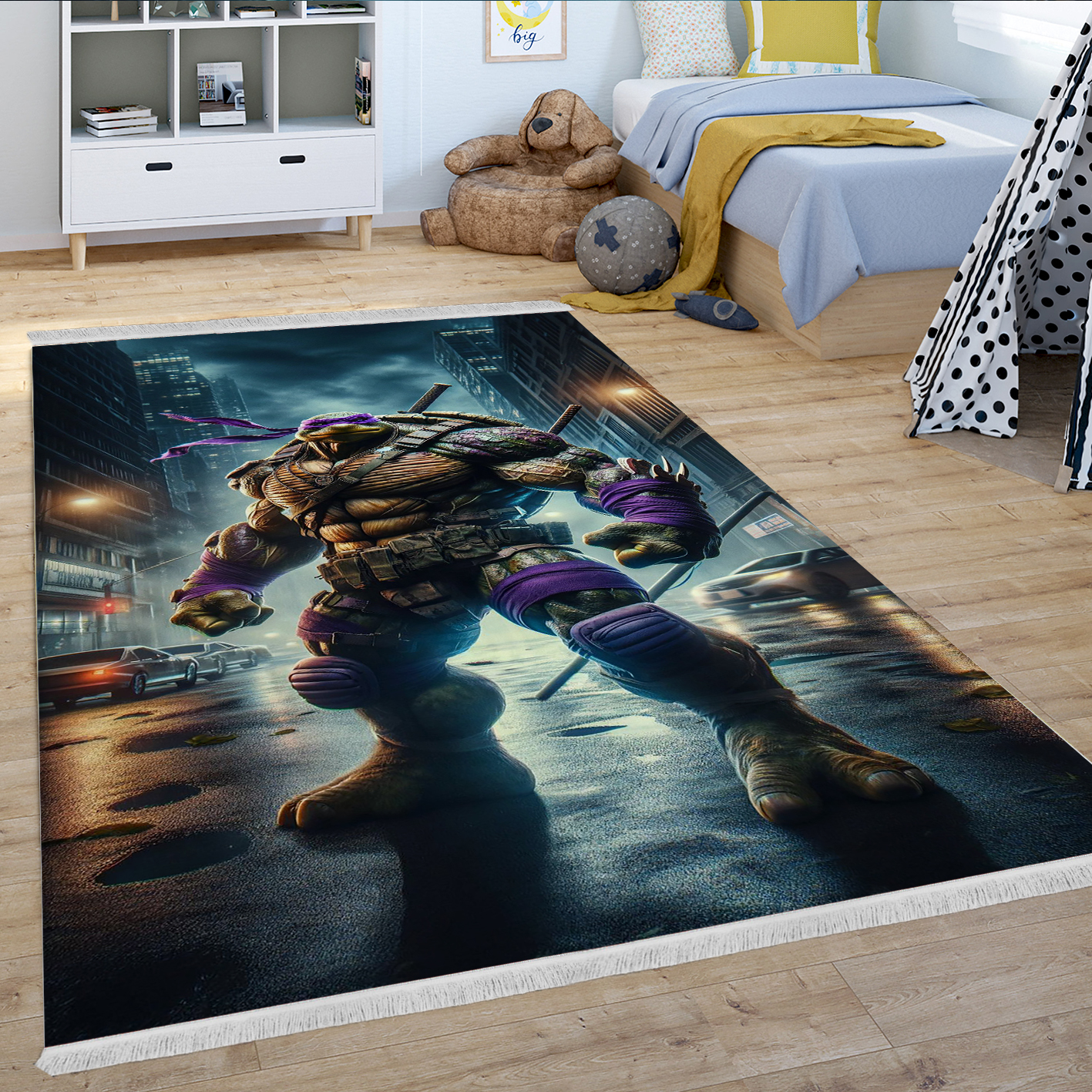 فرش چاپی داناتلو از انیمیشن لاکپشت های نینجا