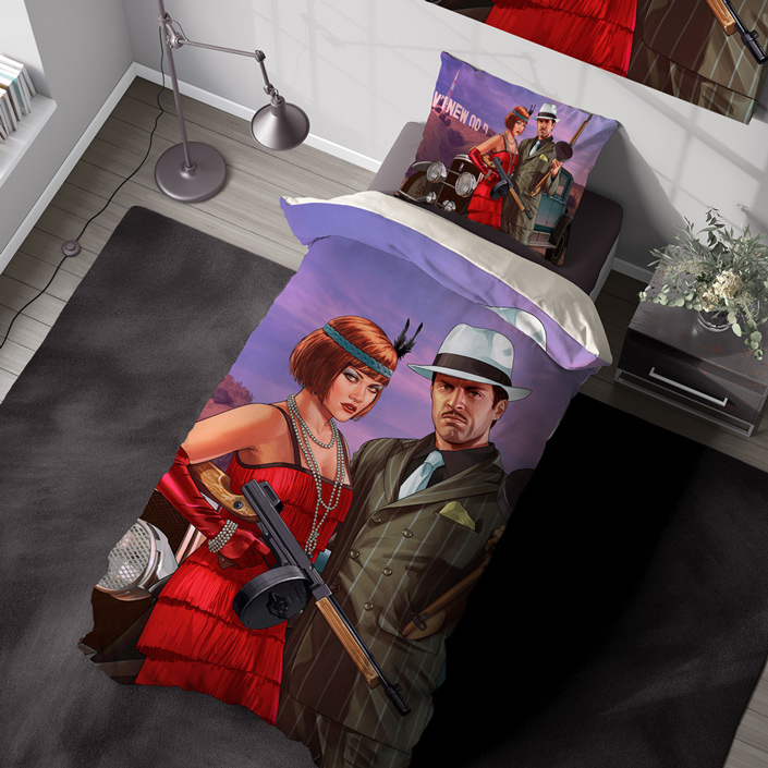 ست روتختی برای اتاق گیم طرح GTA بازی اتومبیل دزدی