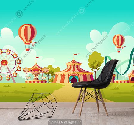 پوستر دیواری طرح شهربازی و سیرک
