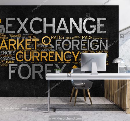 پوستر دیواری طرح ارز دیجیتال و صرافی با زمینه تیره