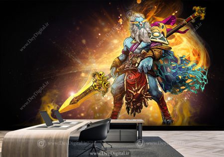 کاغذ دیواری سه بعدی طرح Phantom Lancer هیروی قدرتمند دوتادو